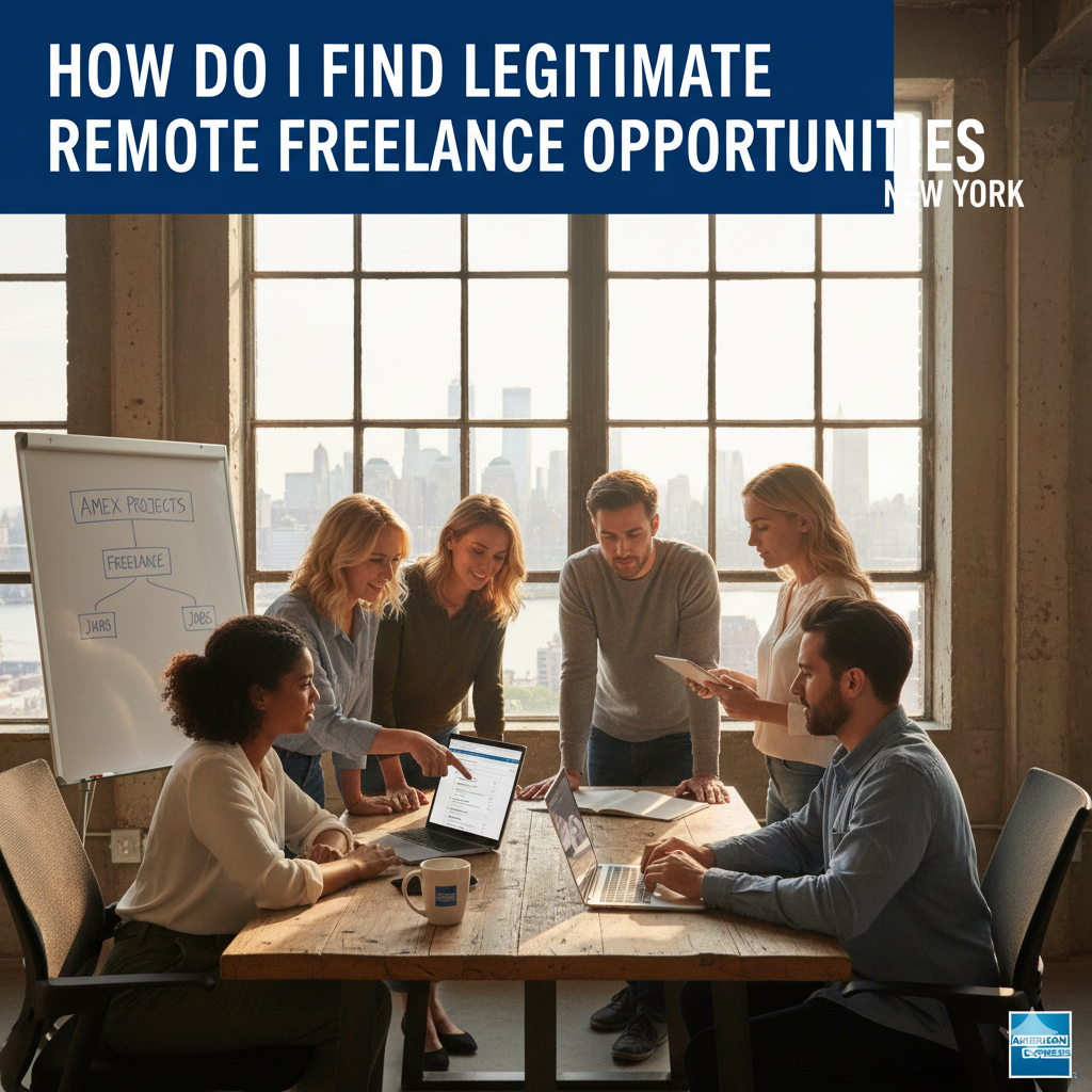 How do I find legitimate American Express remote freelance opportunities in New York?