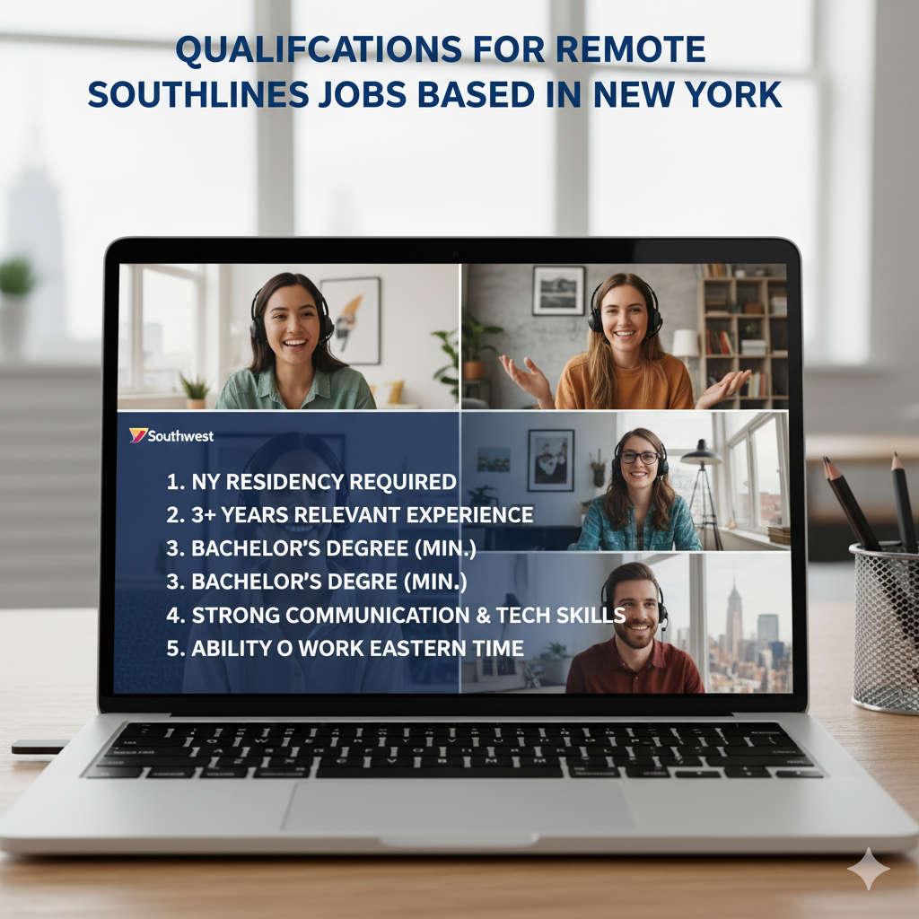 What are the qualifications for remote Southwest Airlines jobs based in New York?