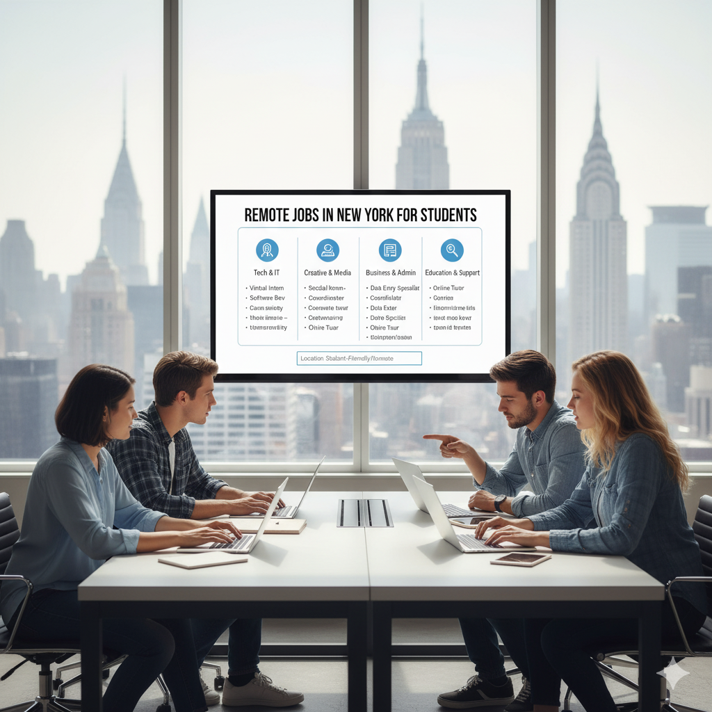 What remote jobs are available in New York for students?